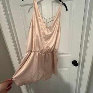 Victoria's Secret Shimmering Champagne Satin Romper